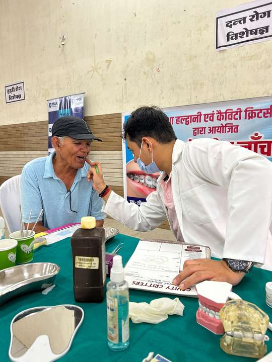 Free dental check-up at a Cavity Critters community camp