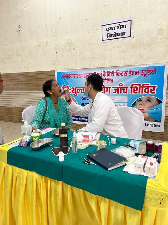 Community members attending the free dental camp