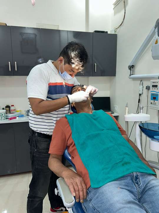 A patient's treatment in progress